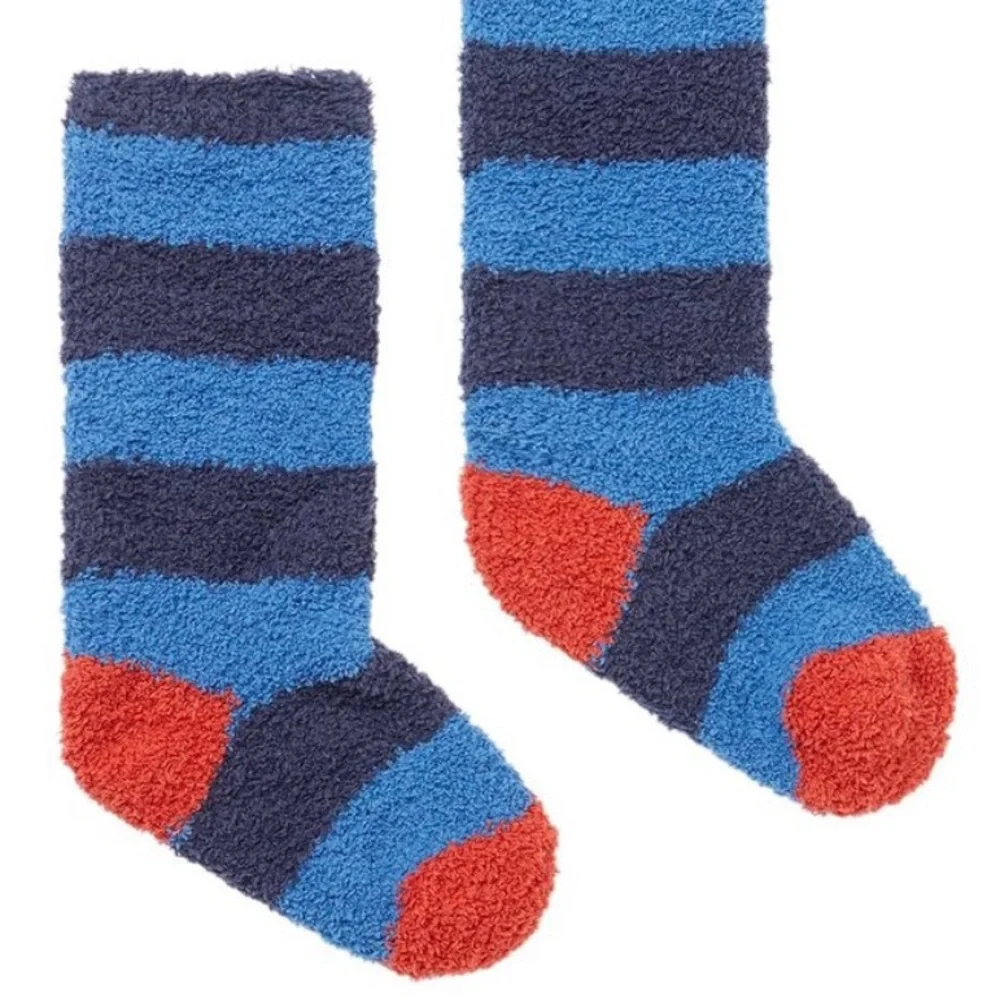 JOULES FLUFFY CHILDRENS SOCK: STRIPES SIZE 11-13